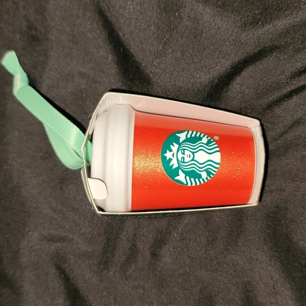 Starbucks Glitter orange ceramic ornament